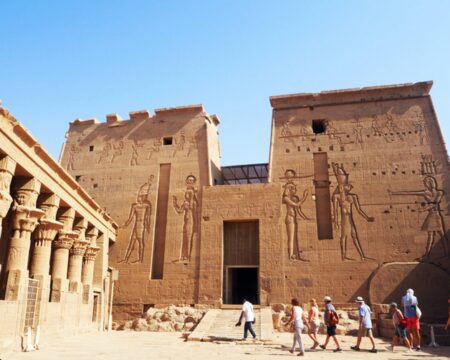 Tourists at philae temple