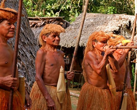 Natives of the peruvian jungle